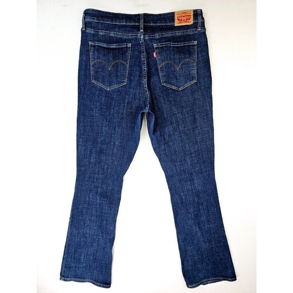 Levis Size 33X32 Womens 725 High Rise Bootcut Blue Denim 5 Pocket Logo Tag Jeans - Picture 1 of 14